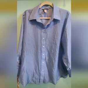 H&M Womens Baby Blue Button Down Shirt